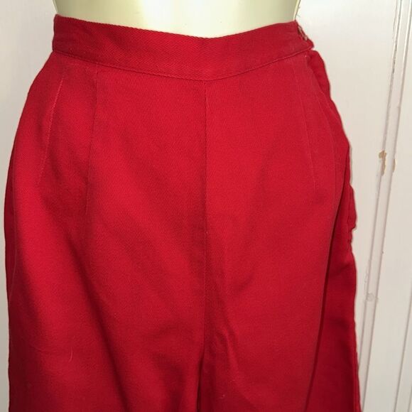Vintage 60s Bobbie Brooks Red Denim High-Waisted Capri Pants - Picture 2 of 8